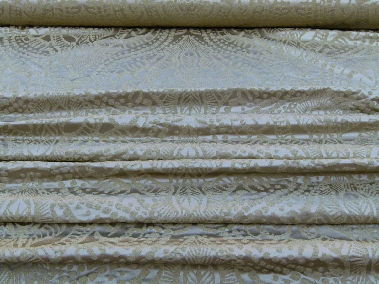 By yard Scalamandre Ethnic Damask Cognac Gold Silk Lampas African Abstract Old World Weavers MSRP USD 432/Y