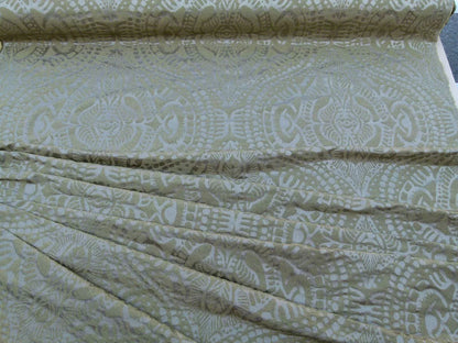 By yard Scalamandre Ethnic Damask Cognac Gold Silk Lampas African Abstract Old World Weavers MSRP USD 432/Y