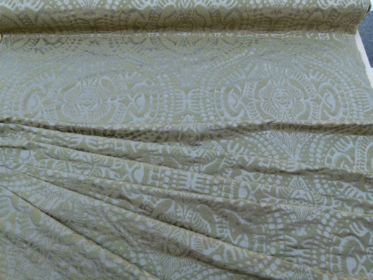 By yard Scalamandre Ethnic Damask Cognac Gold Silk Lampas African Abstract Old World Weavers MSRP USD 432/Y