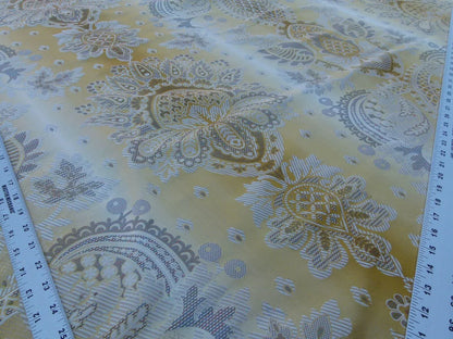 Scalamandre Teodora Ochre Gold Renaissance Classic Artichoke Silk Lampas Old World Weavers Silk Damask MSRP USD 338/Y