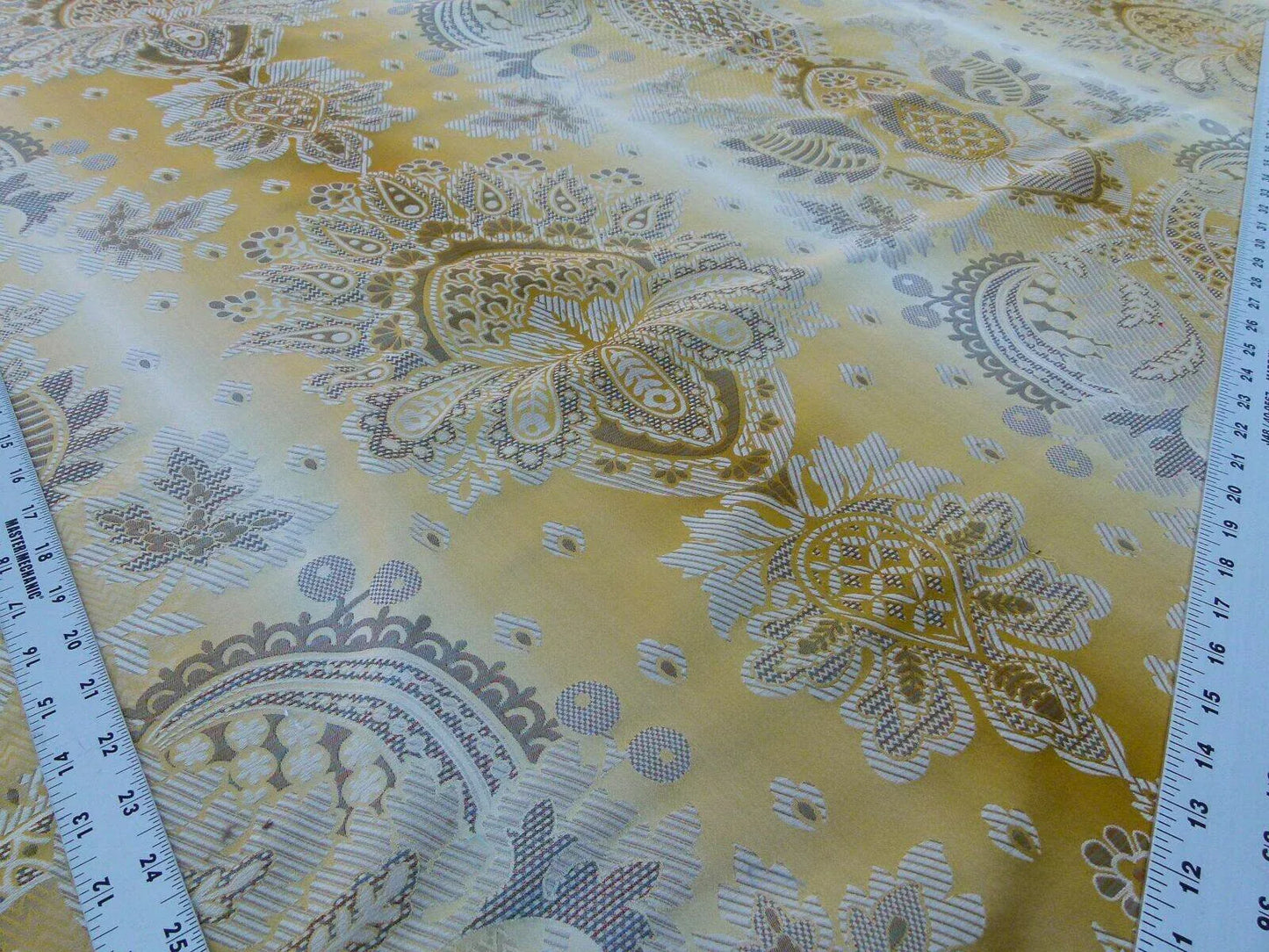Scalamandre Teodora Ochre Gold Old World Weavers Silk Damask Renaissance ArtichokeTraditional Damask MSRP USD 338/Y