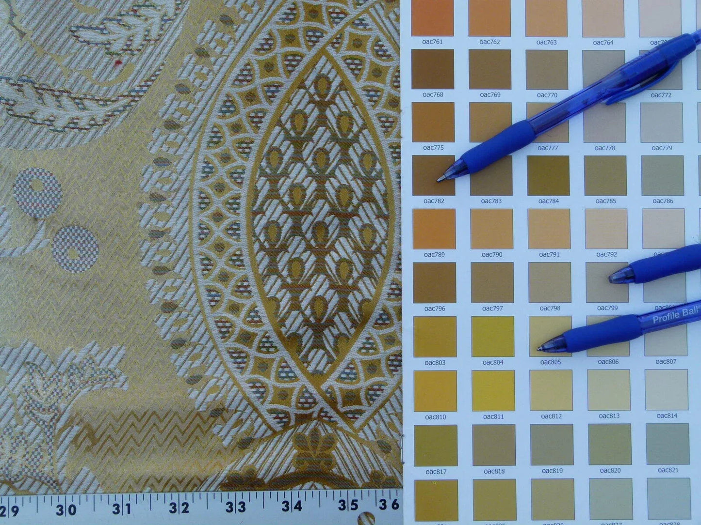 Scalamandre Teodora Ochre Gold Renaissance Classic Artichoke Silk Lampas Old World Weavers Silk Damask MSRP USD 338/Y