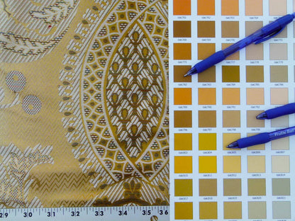 Scalamandre Teodora Ochre Gold Old World Weavers Silk Damask Renaissance ArtichokeTraditional Damask MSRP USD 338/Y