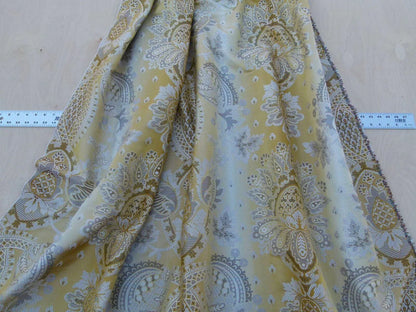Scalamandre Teodora Ochre Gold Renaissance Classic Artichoke Silk Lampas Old World Weavers Silk Damask MSRP USD 338/Y