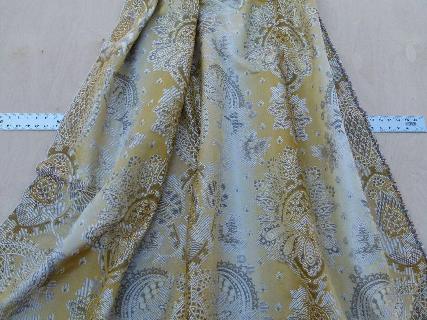 Scalamandre Teodora Ochre Gold Old World Weavers Silk Damask Renaissance ArtichokeTraditional Damask MSRP USD 338/Y