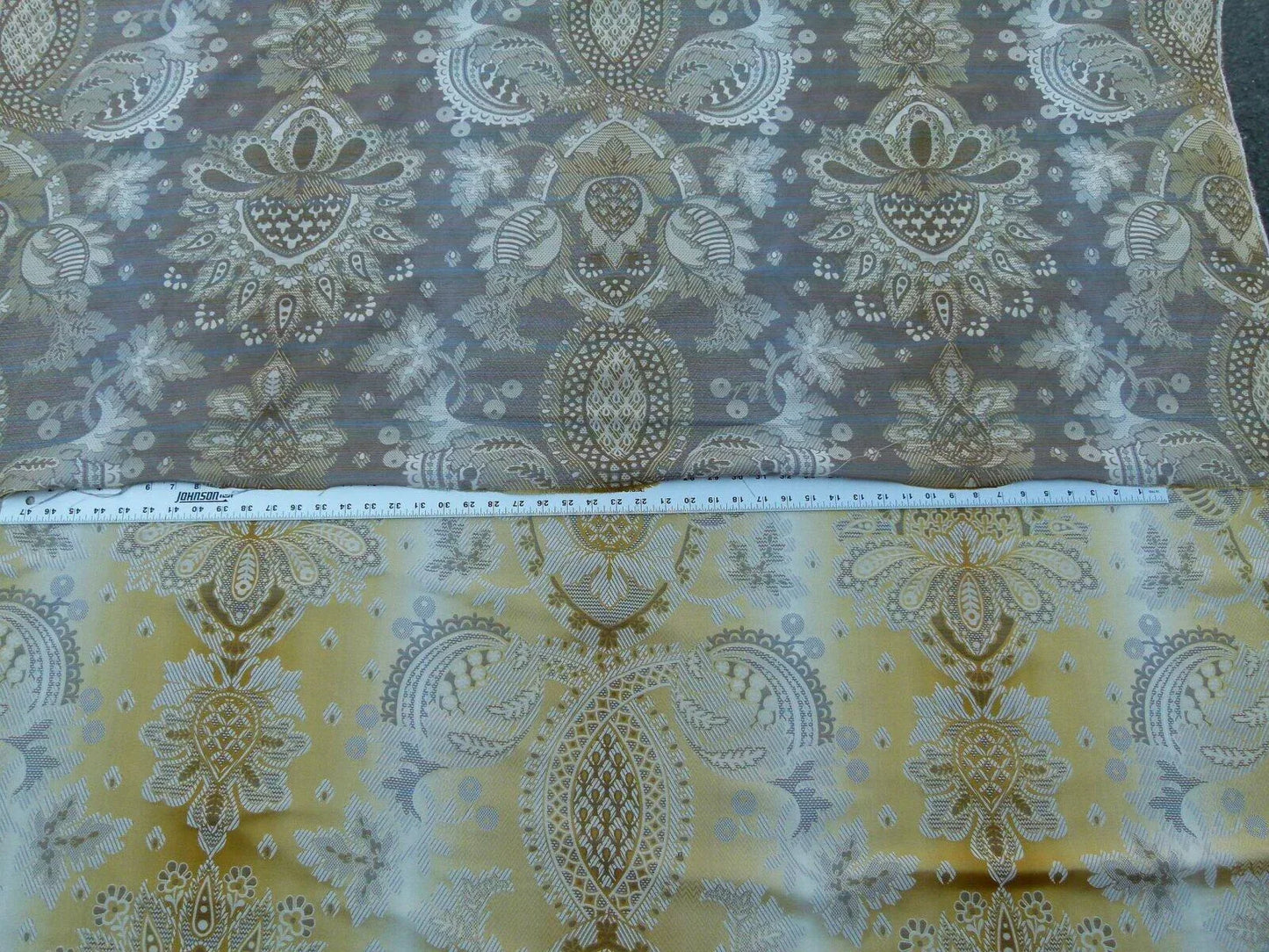 Scalamandre Teodora Ochre Gold Renaissance Classic Artichoke Silk Lampas Old World Weavers Silk Damask MSRP USD 338/Y