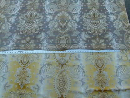 Scalamandre Teodora Ochre Gold Renaissance Classic Artichoke Silk Lampas Old World Weavers Silk Damask MSRP USD 338/Y