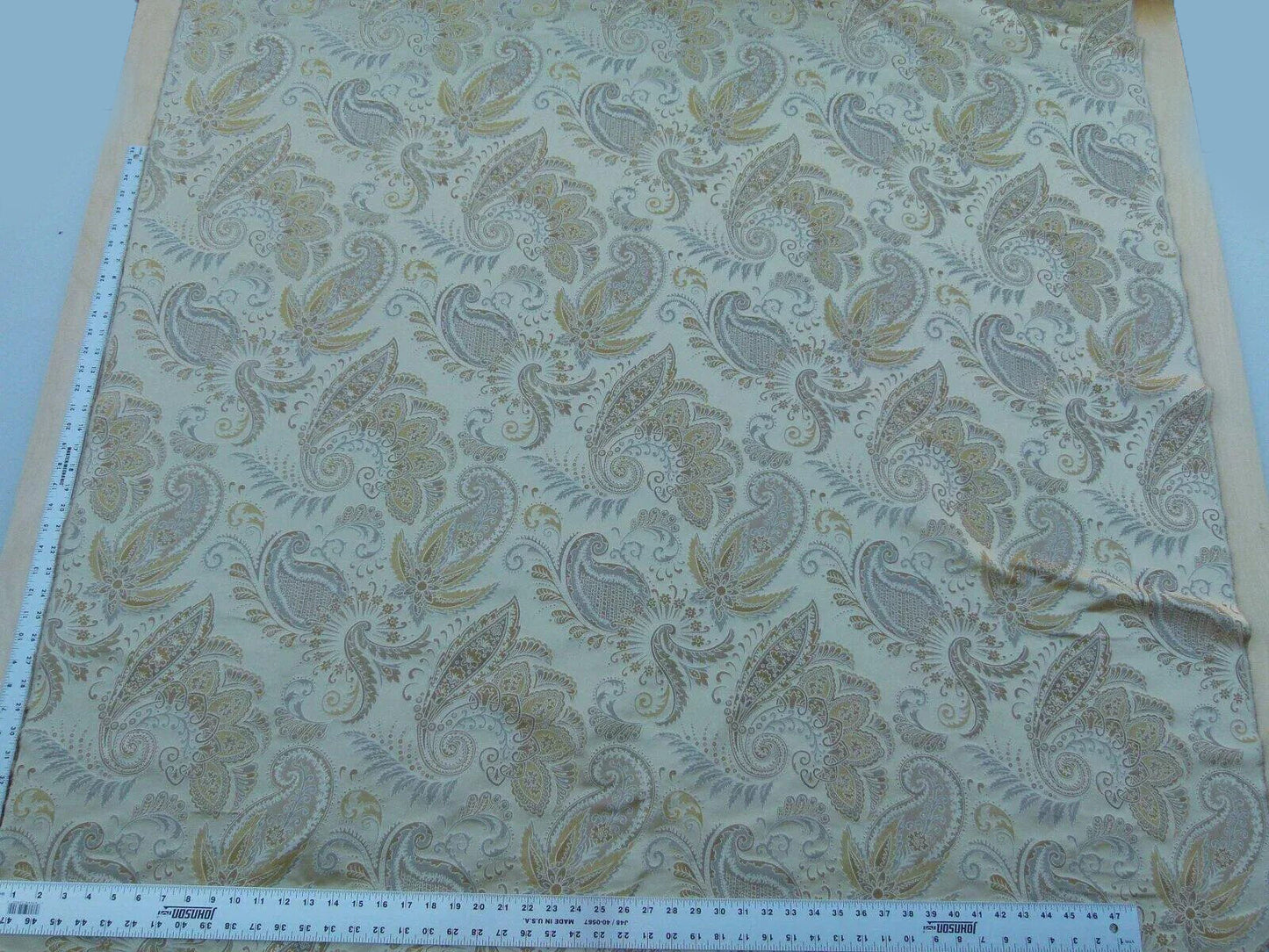 Scalamandre Fonthill Douglas Flax Neutral 100% Silk Paisley Old World Weavers MSRP USD 336/Y