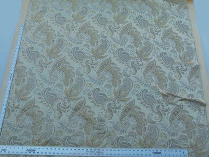 Scalamandre Fonthill Douglas Flax Neutral 100% Silk Paisley Old World Weavers MSRP USD 336/Y