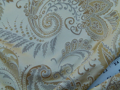 Scalamandre Fonthill Douglas Flax Neutral 100% Silk Paisley Old World Weavers MSRP USD 336/Y