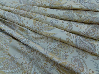 Scalamandre Fonthill Douglas Flax Neutral 100% Silk Paisley Old World Weavers MSRP USD 336/Y