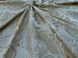 Scalamandre Fonthill Douglas Flax Neutral 100% Silk Paisley Old World Weavers MSRP USD 336/Y