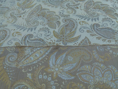 Scalamandre Fonthill Douglas Flax Neutral 100% Silk Paisley Old World Weavers MSRP USD 336/Y