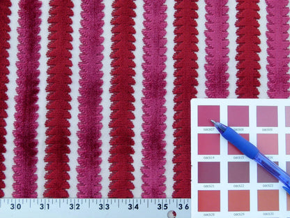 Scalamandre La Foltiere Carnation Cut Velvet Red Pink Old World Weavers MSRP USD 284/y