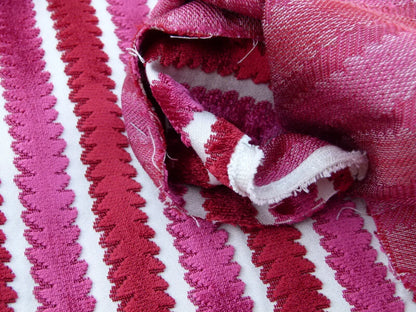 Scalamandre La Foltiere Carnation Cut Velvet Red Pink Old World Weavers MSRP USD 284/y