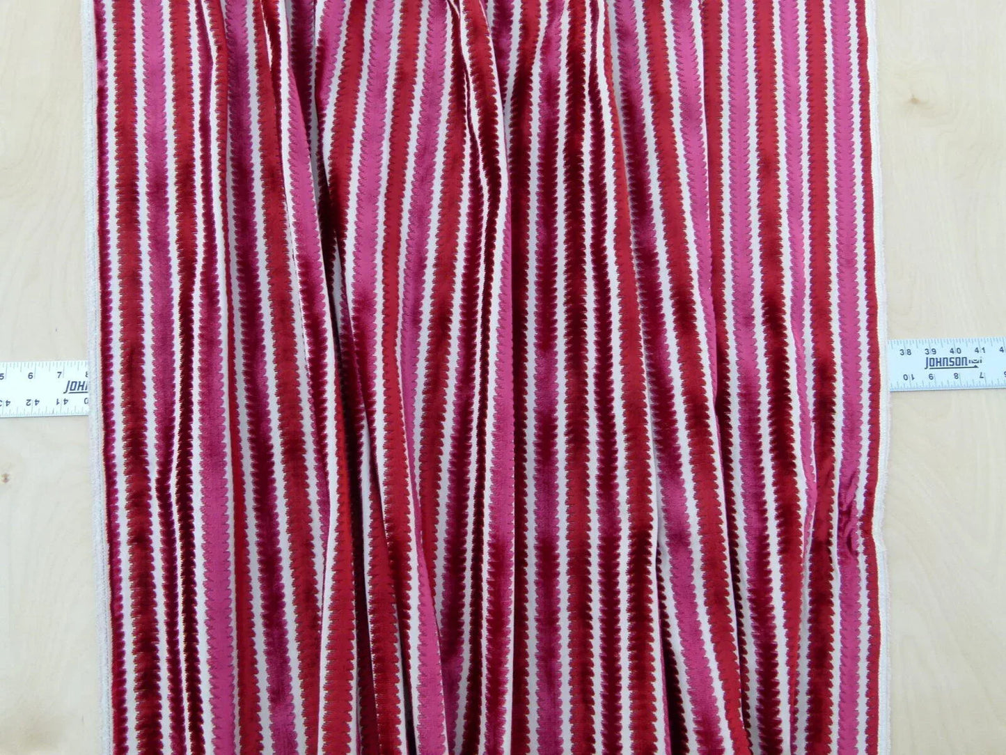 Scalamandre La Foltiere Carnation Cut Velvet Red Pink Old World Weavers MSRP USD 284/y