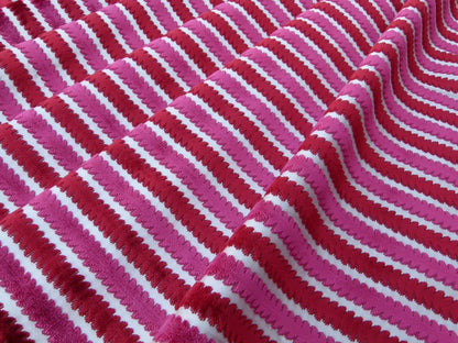 Scalamandre La Foltiere Carnation Cut Velvet Red Pink Old World Weavers MSRP USD 284/y