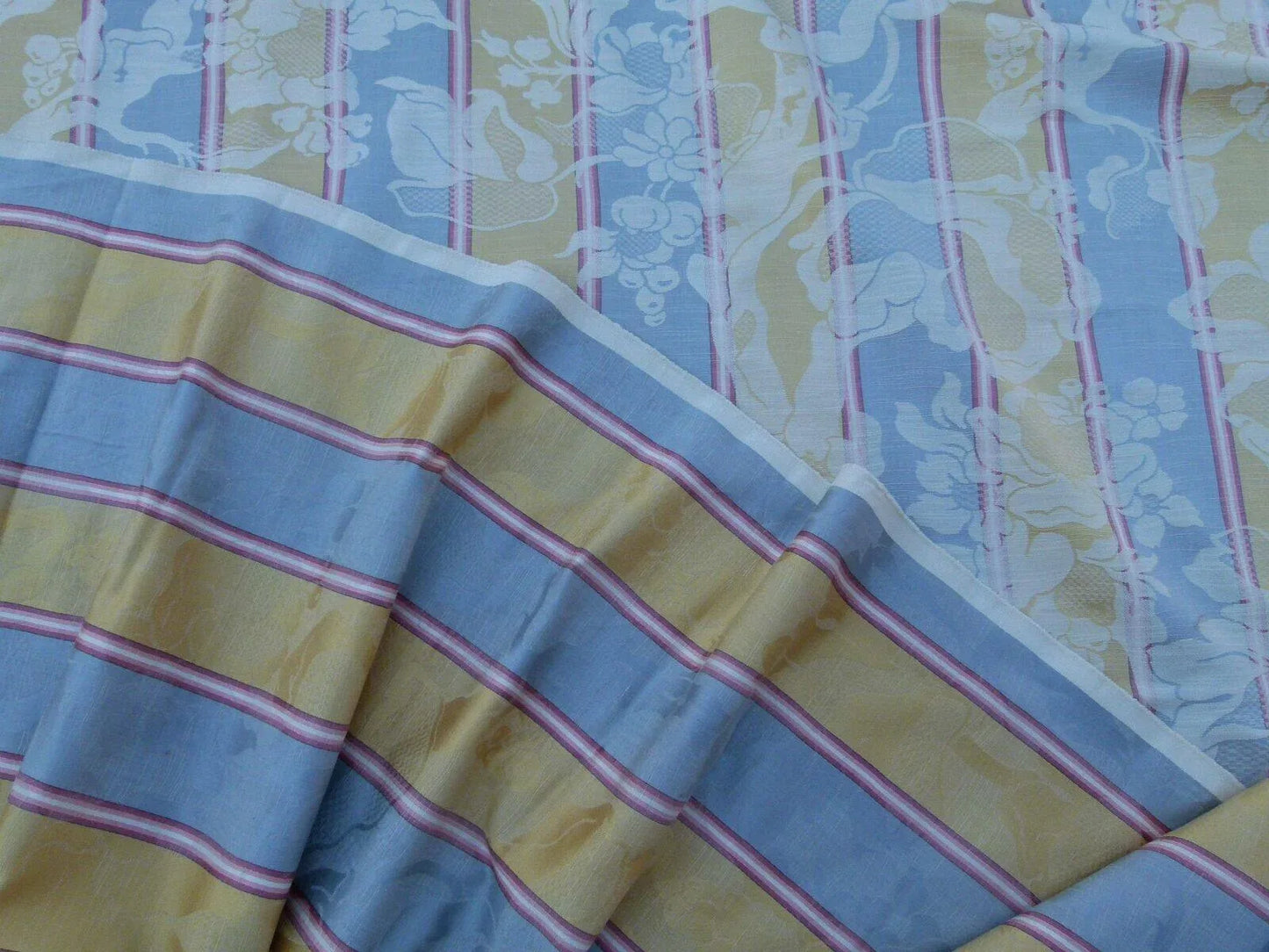 Scalamandre Damasko Rigato Damask Stripe Magnolia  Grey Gold Old World Weavers Fonthill MSRP USD 164/Y