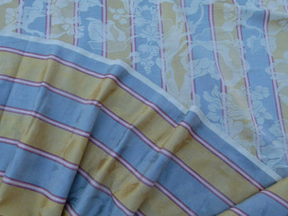 Scalamandre Damasko Rigato Damask Stripe Magnolia  Grey Gold Old World Weavers Fonthill MSRP USD 164/Y