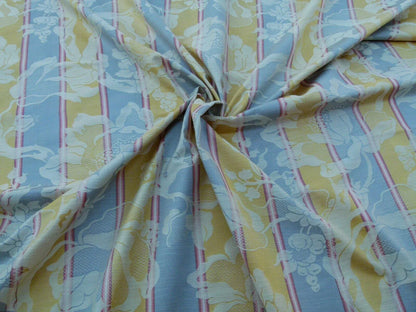 Scalamandre Damasko Rigato Damask Stripe Magnolia  Grey Gold Old World Weavers Fonthill MSRP USD 164/Y