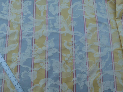 Scalamandre Damasko Rigato Damask Stripe Magnolia  Grey Gold Old World Weavers Fonthill MSRP USD 164/Y