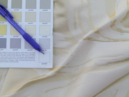 Scalamandre Duquette Meringue Off White Beige Old World Weavers Robust Silk Viscose Swirl Wave MSRP USD 284/y