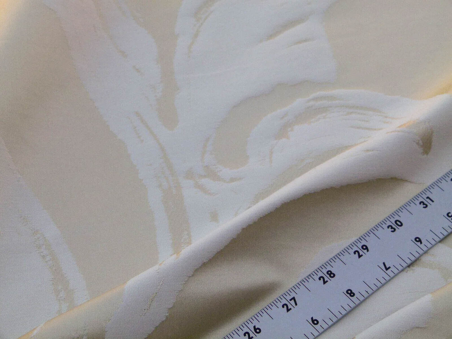 Scalamandre Duquette Meringue Off White Beige Old World Weavers Robust Silk Viscose Swirl Wave MSRP USD 284/y