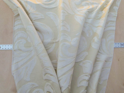 Scalamandre Duquette Meringue Off White Beige Old World Weavers Robust Silk Viscose Swirl Wave MSRP USD 284/y