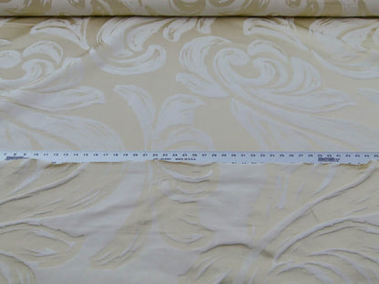 Scalamandre Duquette Meringue Off White Beige Old World Weavers Robust Silk Viscose Swirl Wave MSRP USD 284/y