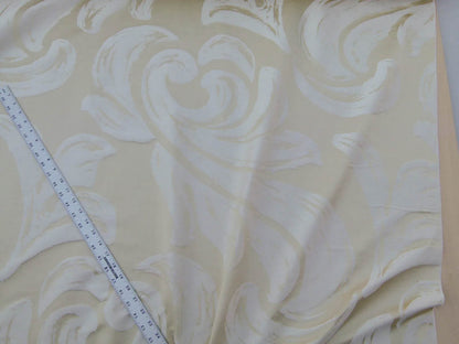 Scalamandre Duquette Meringue Off White Beige Old World Weavers Robust Silk Viscose Swirl Wave MSRP USD 284/y