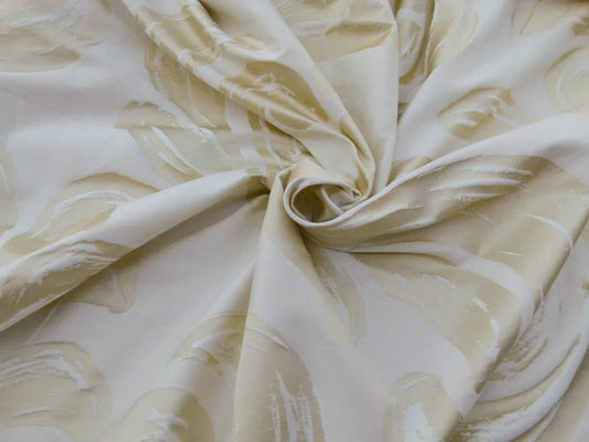 Scalamandre Duquette Meringue Off White Beige Old World Weavers Robust Silk Viscose Swirl Wave MSRP USD 284/y