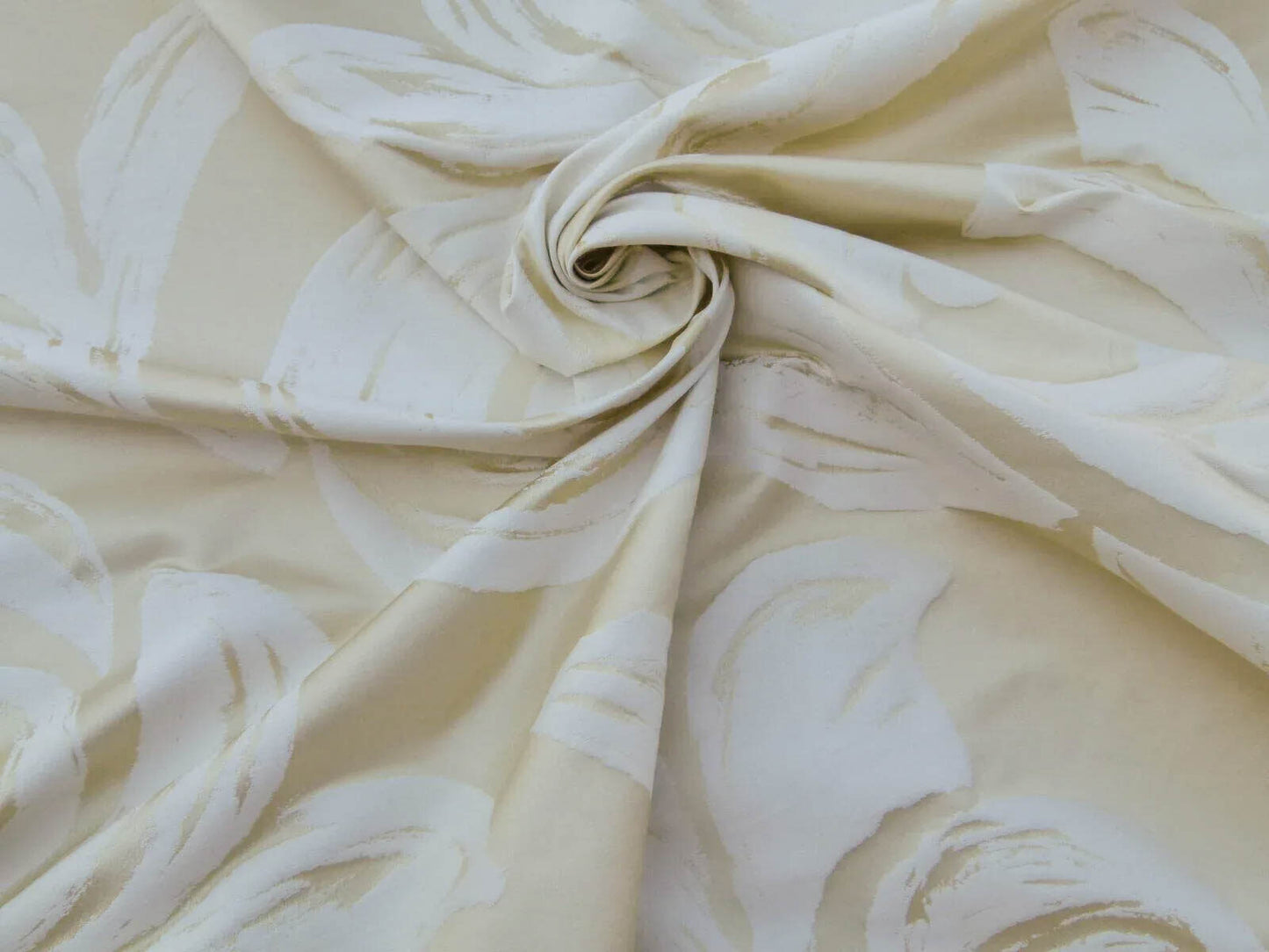 Scalamandre Duquette Meringue Off White Beige Old World Weavers Robust Silk Viscose Swirl Wave MSRP USD 284/y