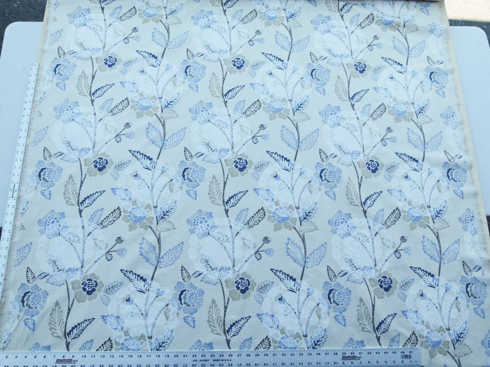 Scalamandre Chester Square Fh Blue Multi Printed Cotton Old World Weavers MSRP USD 190/Y