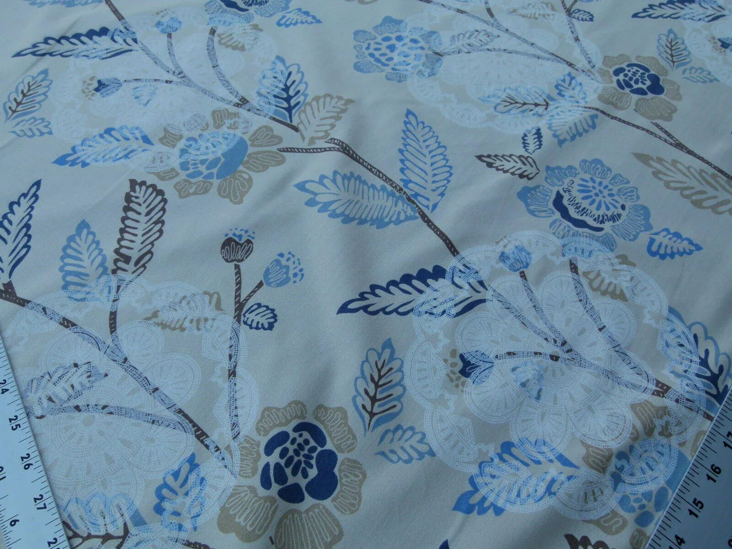 Scalamandre Chester Square Fh Blue Multi Printed Cotton Old World Weavers MSRP USD 190/Y