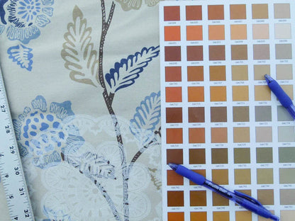 Scalamandre Chester Square Fh Blue Multi Printed Cotton Old World Weavers MSRP USD 190/Y