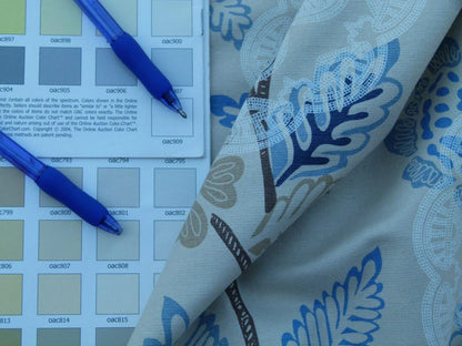 Scalamandre Chester Square Fh Blue Multi Printed Cotton Old World Weavers MSRP USD 190/Y