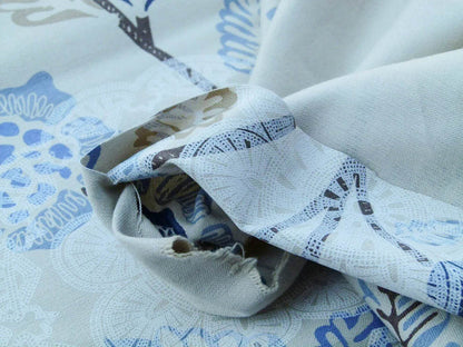 Scalamandre Chester Square Fh Blue Multi Printed Cotton Old World Weavers MSRP USD 190/Y