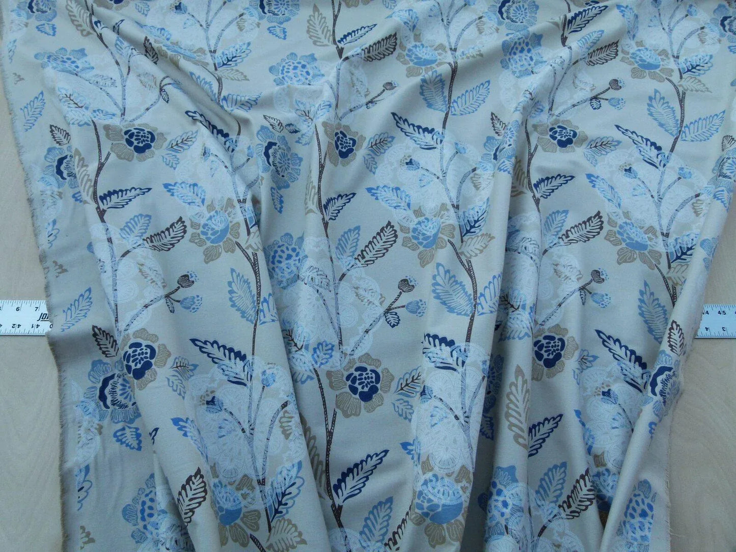 Scalamandre Chester Square Fh Blue Multi Printed Cotton Old World Weavers MSRP USD 190/Y