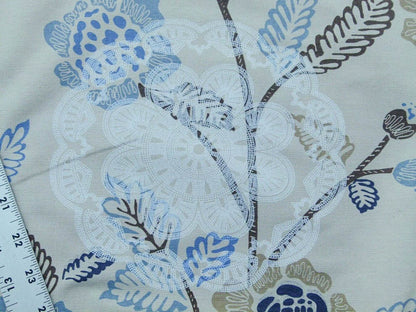 Scalamandre Chester Square Fh Blue Multi Printed Cotton Old World Weavers MSRP USD 190/Y