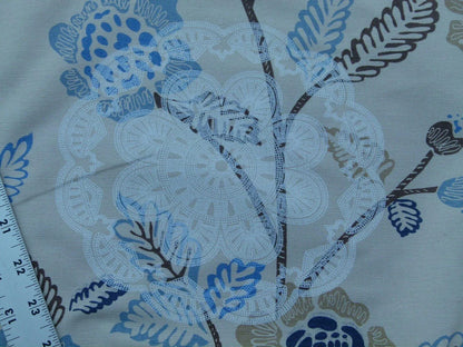 Scalamandre Chester Square Fh Blue Multi Printed Cotton Old World Weavers MSRP USD 190/Y