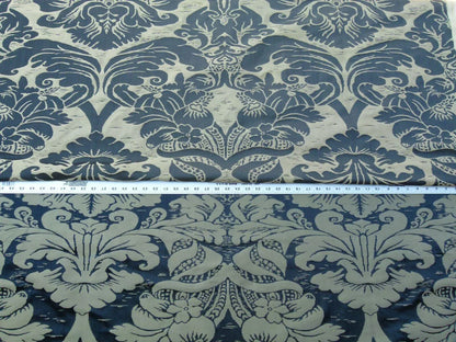 Scalamandre Orvieto In Black Gold Classic Renaissance 100% Silk Damask Old World WeaversMSRP USD 372/y