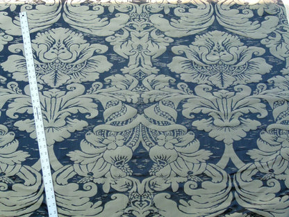 Scalamandre Orvieto In Black Gold Classic Renaissance 100% Silk Damask Old World WeaversMSRP USD 372/y