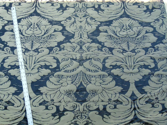 Scalamandre Orvieto In Black Gold Classic Renaissance 100% Silk Damask Old World WeaversMSRP USD 372/y