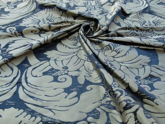 Scalamandre Orvieto In Black Gold Classic Renaissance 100% Silk Damask Old World WeaversMSRP USD 372/y