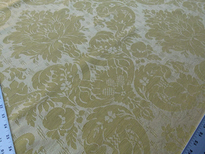 Scalamandre Dover Damask Gold Classic Damask Cotton Linen Renaissance Old World Weavers MSRP USD 292/Y