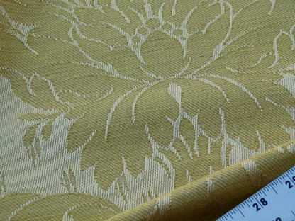 Scalamandre Dover Damask Gold Classic Damask Cotton Linen Renaissance Old World Weavers MSRP USD 292/Y