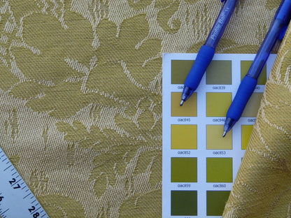 Scalamandre Dover Damask Gold Classic Damask Cotton Linen Renaissance Old World Weavers MSRP USD 292/Y