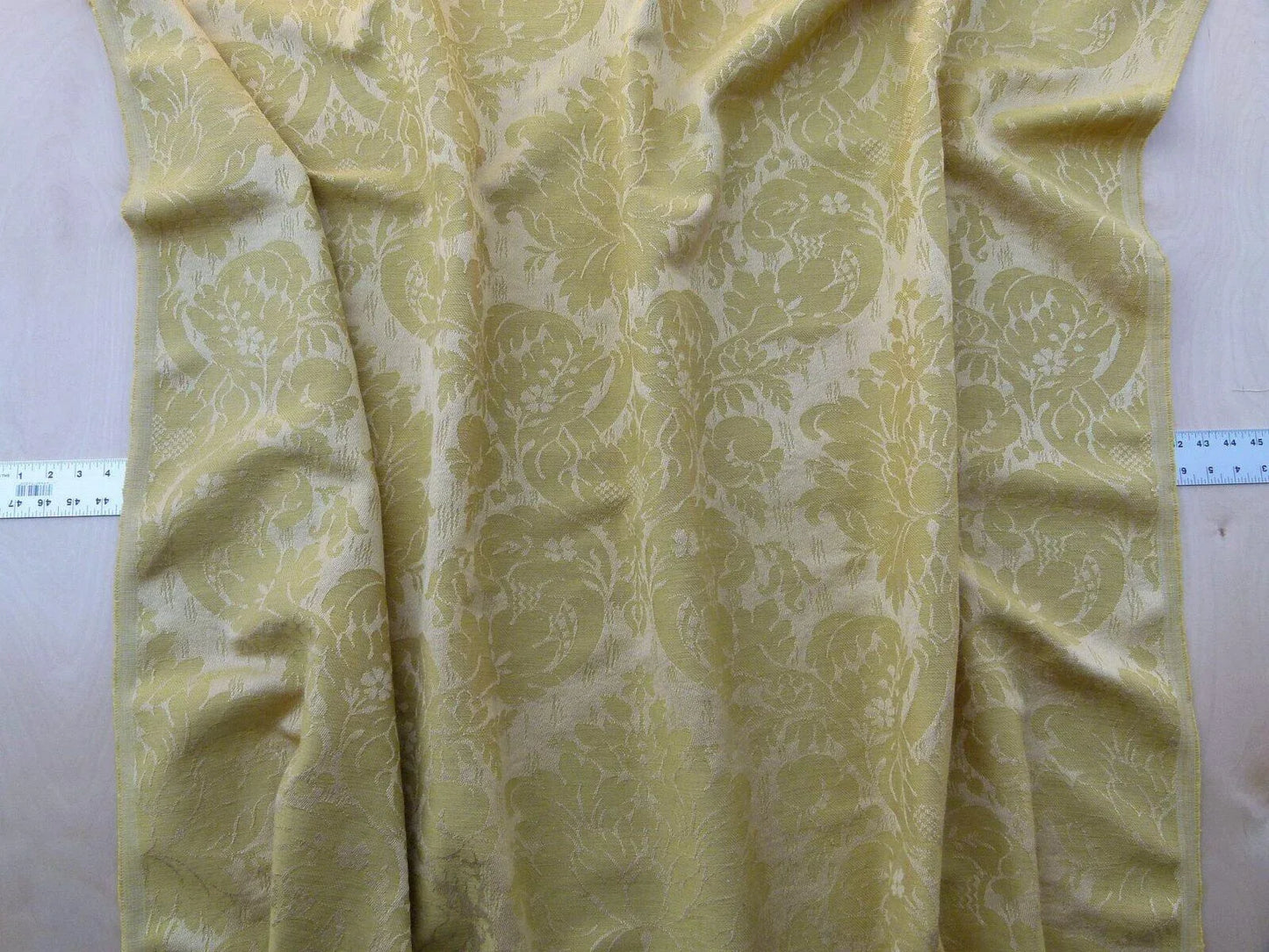 Scalamandre Dover Damask Gold Classic Damask Cotton Linen Renaissance Old World Weavers MSRP USD 292/Y