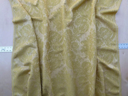 Scalamandre Dover Damask Gold Classic Damask Cotton Linen Renaissance Old World Weavers MSRP USD 292/Y