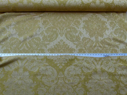 Scalamandre Dover Damask Gold Classic Damask Cotton Linen Renaissance Old World Weavers MSRP USD 292/Y